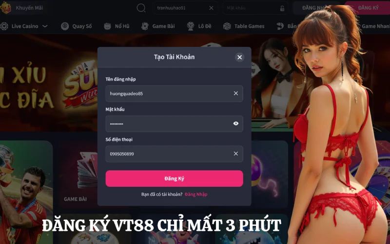 Hướng dẫn đăng ký, đăng nhập VT88 cho người mới 1 đăng ký vt88